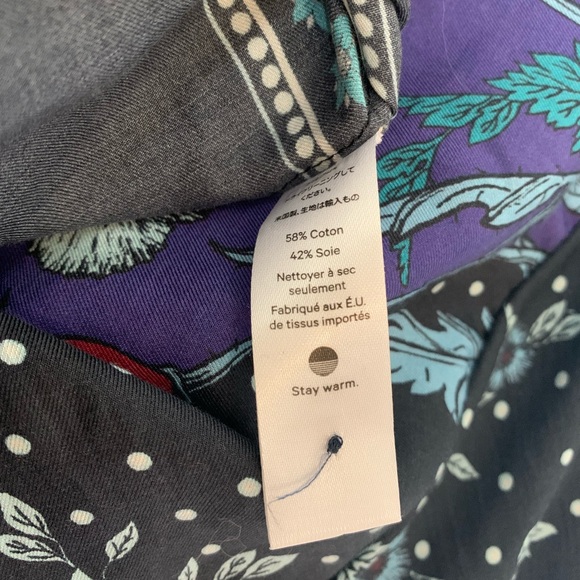 Warm Brand Cotton Silk Top in Floral Print Poppy, Rose, USA made size M, 2, 6-8 - Picture 10 of 11